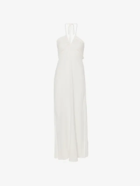 MOUTAKI halter-neck ruched maxi dress