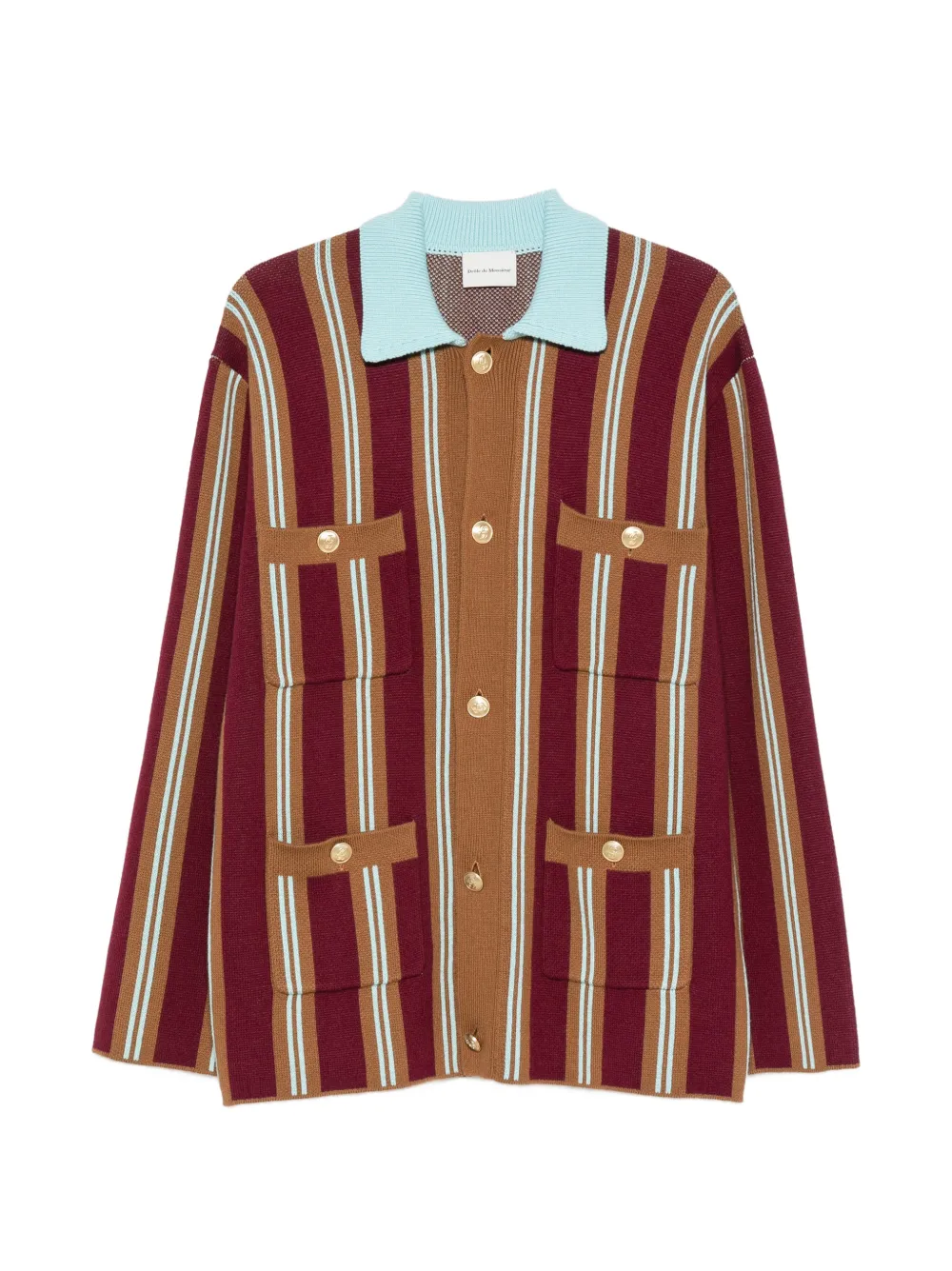 Drôle De Monsieur vertical-stripe cardigan - Rosso