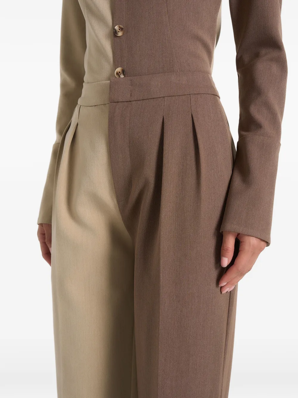 Manière De Voir Julie tweekleurige pantalon Beige