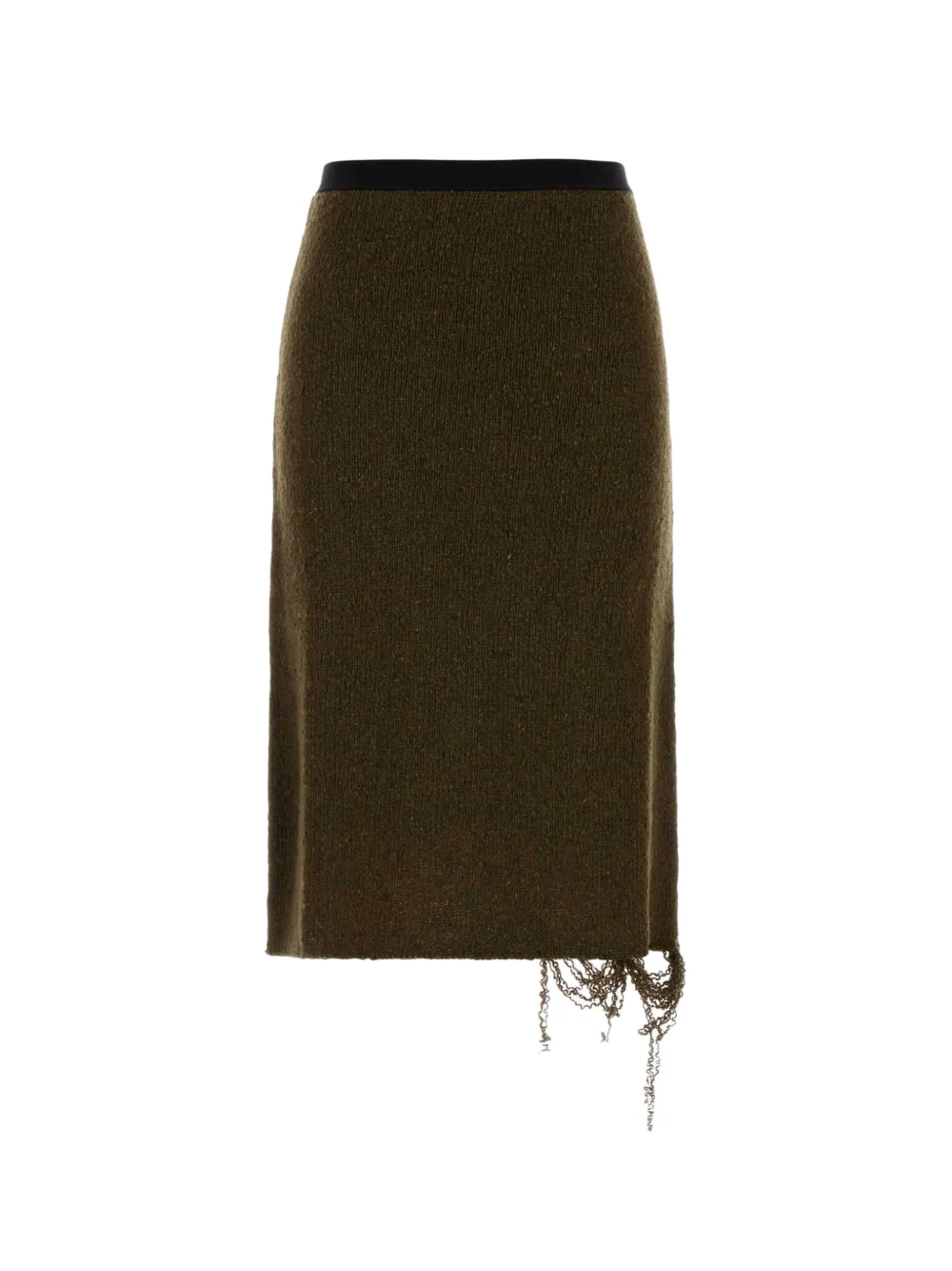 MM6 Maison Margiela distressed knitted midi skirt - Braun