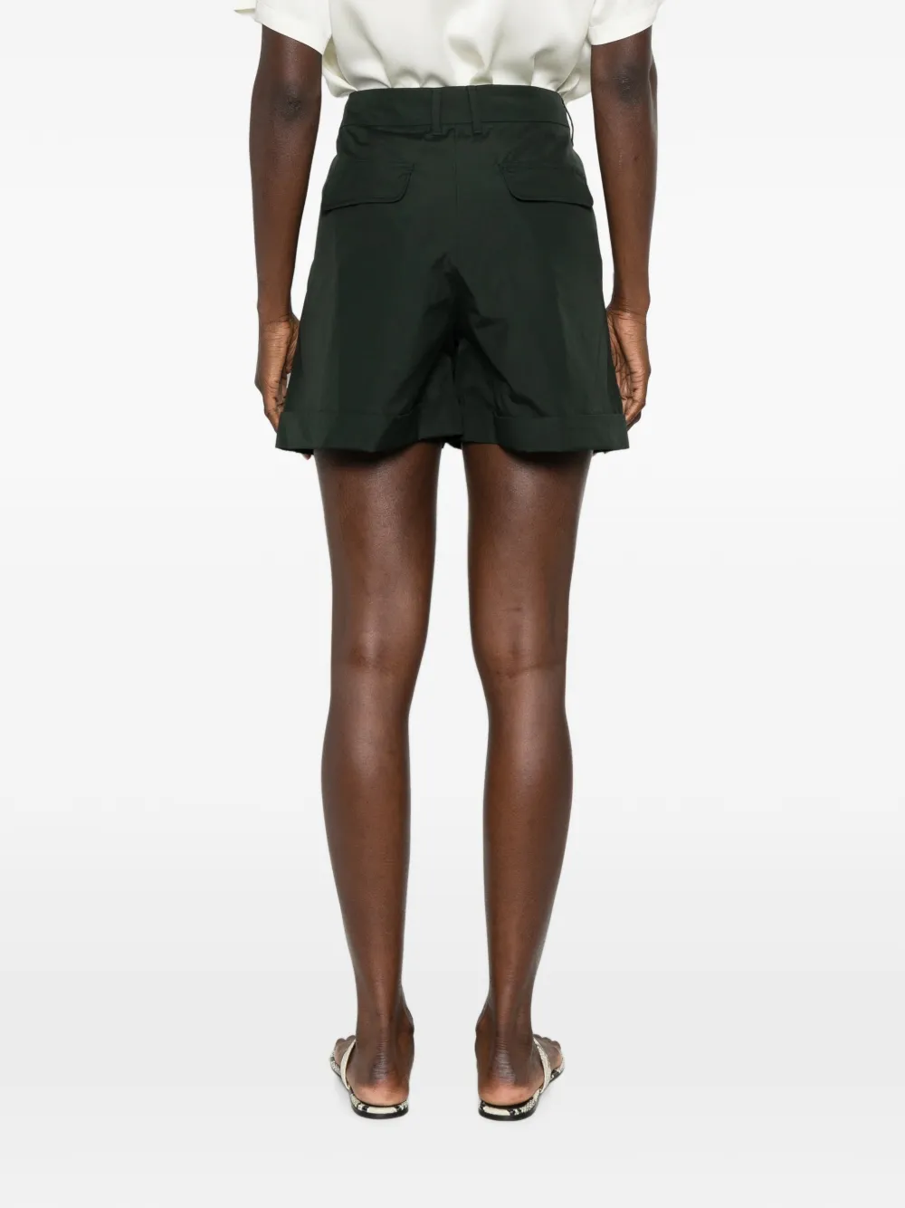 'S Max Mara Ubino shorts met plooien en omgeslagen pijpen Groen