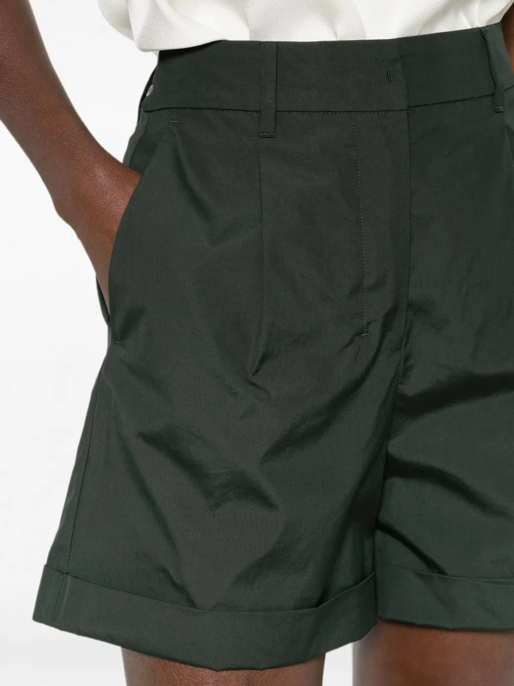 'S Max Mara Ubino shorts met plooien en omgeslagen pijpen Groen