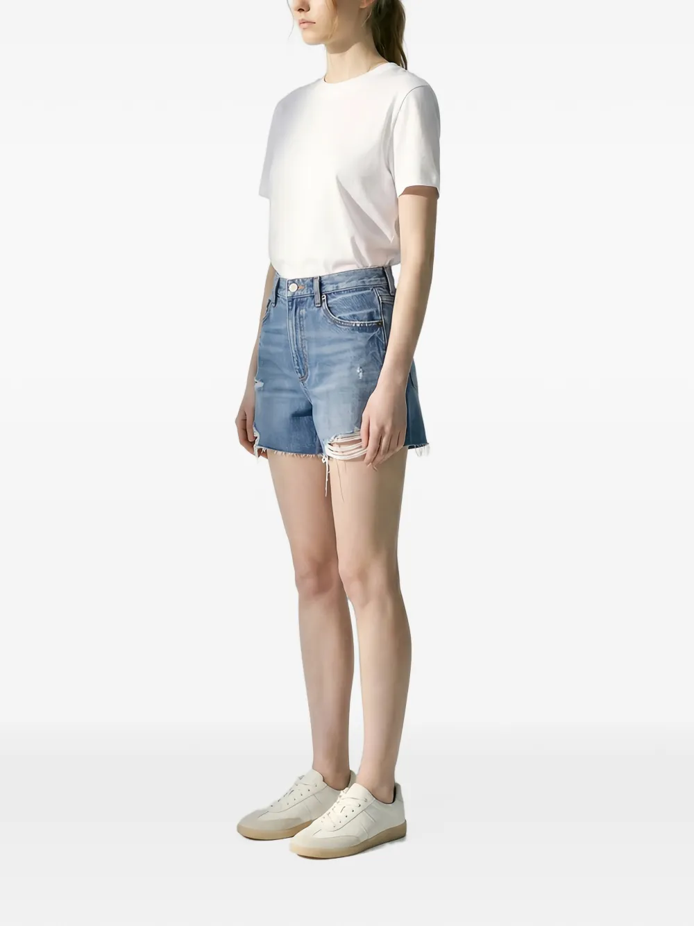 Hey Joanie Gerafelde shorts met franje afwerking Blauw