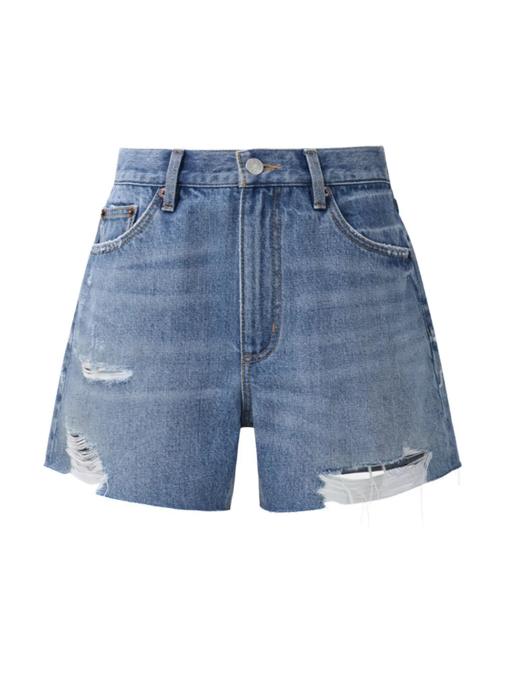 Hey Joanie distressed frayed-hem shorts - Blu