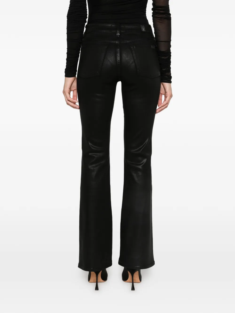 7 For All Mankind The Leggy Bootcut jeans met logo-patch Zwart