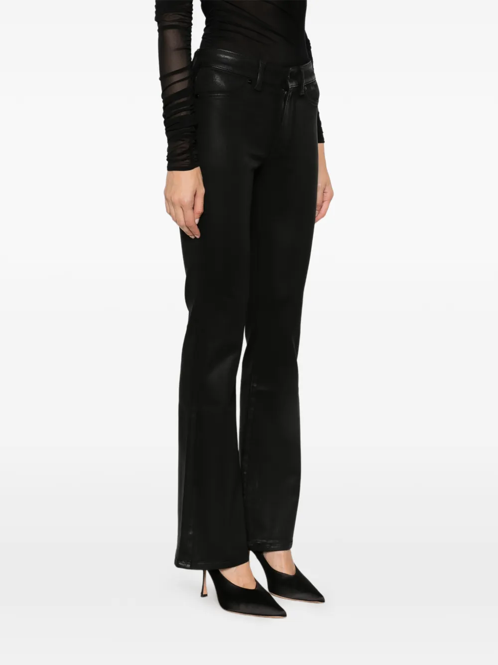 7 For All Mankind The Leggy Bootcut jeans met logo-patch Zwart