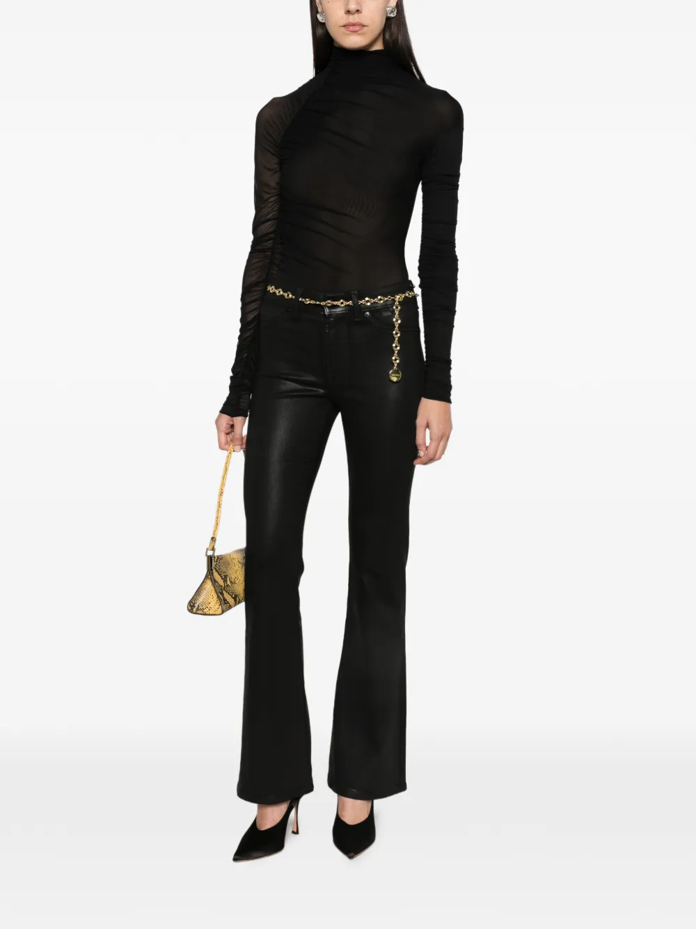 7 For All Mankind The Leggy Bootcut jeans met logo-patch Zwart