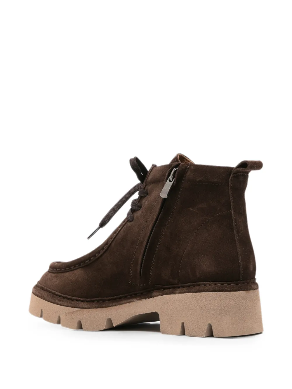 SERGIO MORETTI FIRENZE lace-up suede ankle boots Bruin