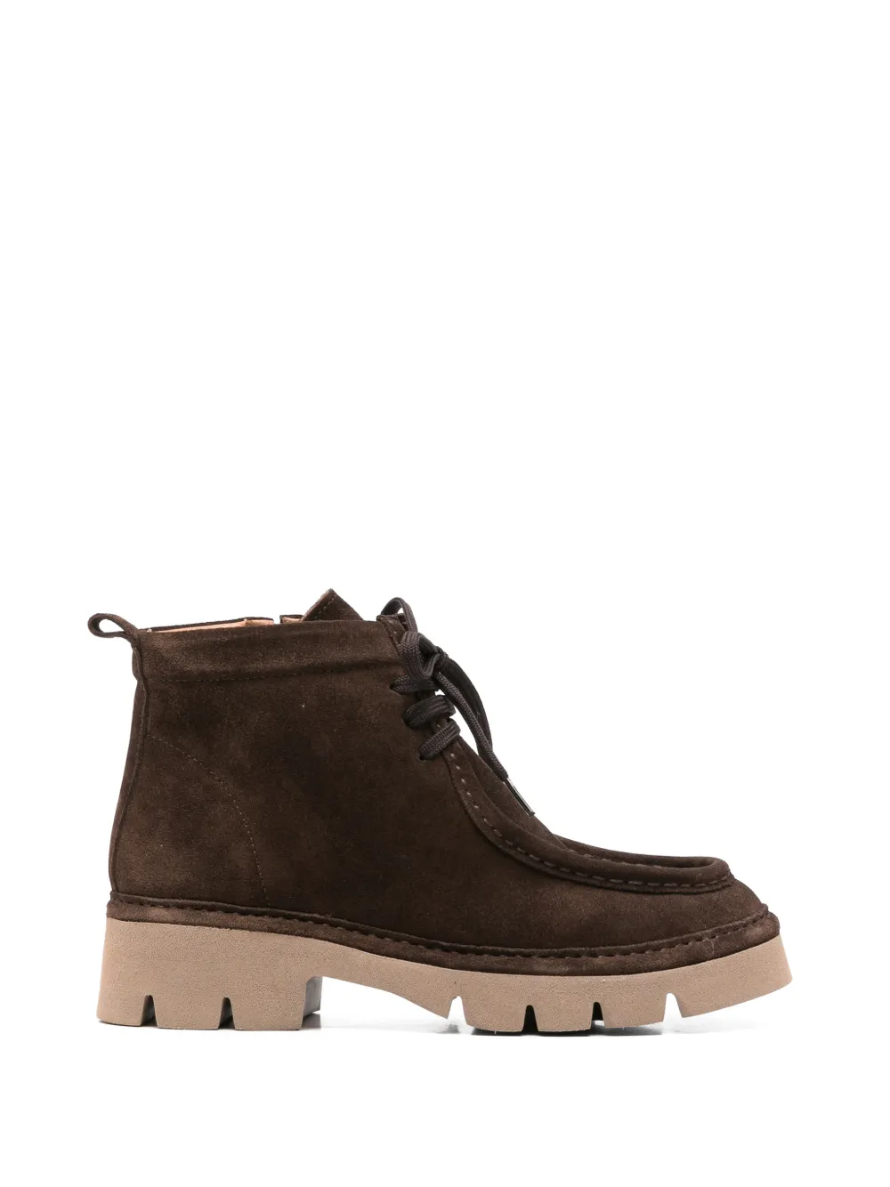 SERGIO MORETTI FIRENZE lace-up suede ankle boots Bruin