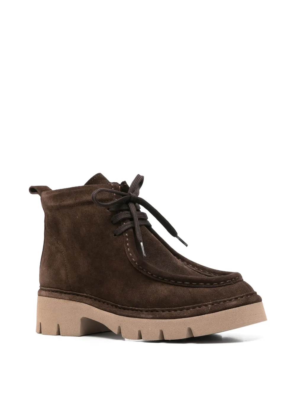 SERGIO MORETTI FIRENZE lace-up suede ankle boots Bruin