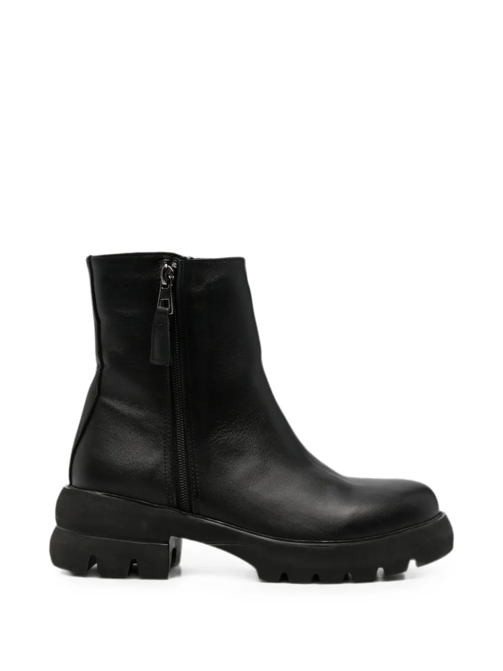 SERGIO MORETTI FIRENZE side-zip lug-sole ankle boots Zwart