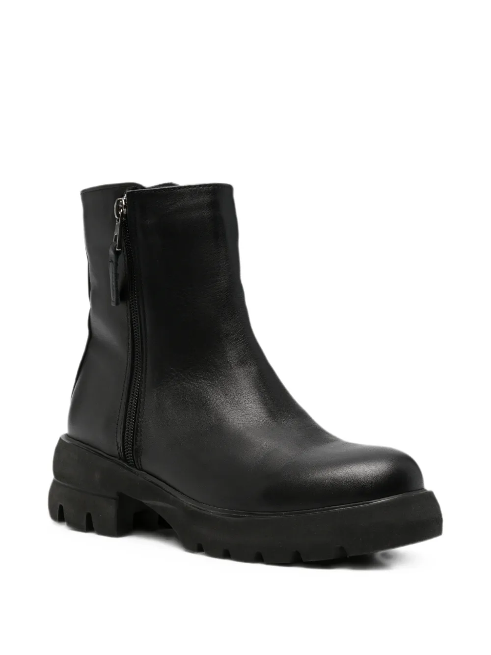 SERGIO MORETTI FIRENZE side-zip lug-sole ankle boots Zwart