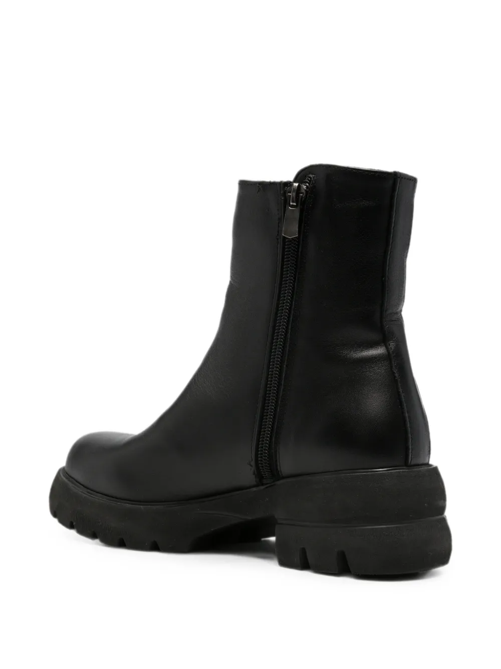 SERGIO MORETTI FIRENZE side-zip lug-sole ankle boots Zwart