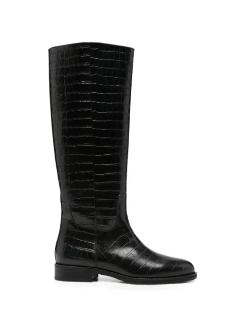 SERGIO MORETTI FIRENZE croc-effect knee-high boots