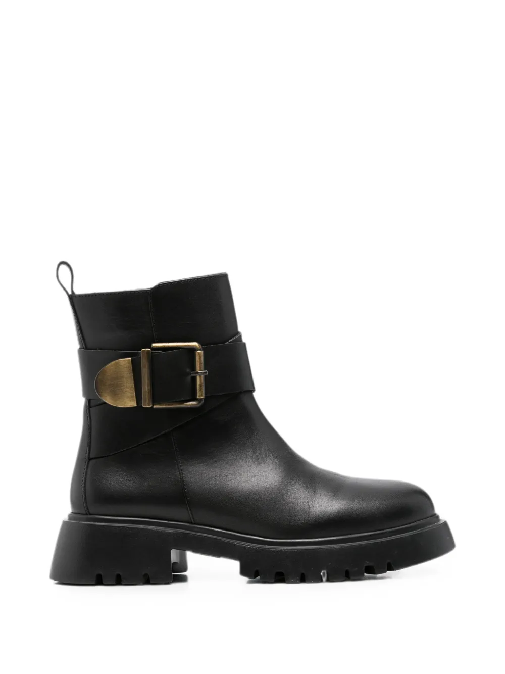 SERGIO MORETTI FIRENZE buckle-strap ankle boots Zwart