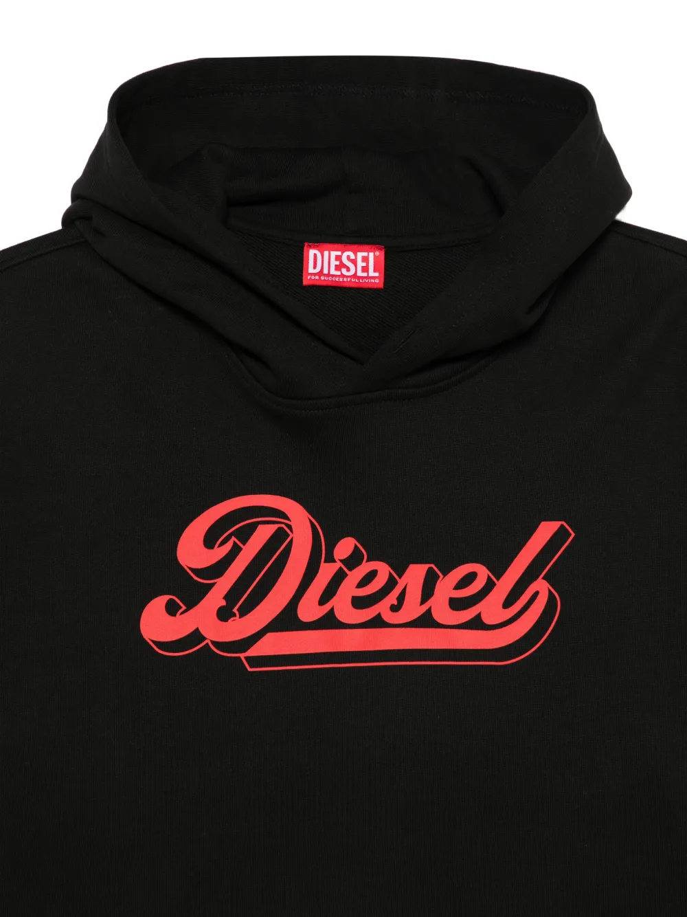 Diesel Kids Hoodie met logoprint Zwart