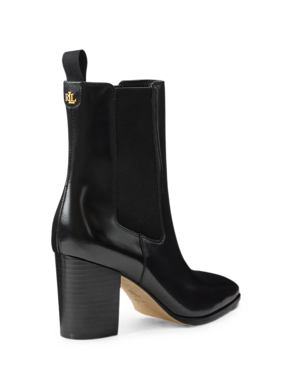 Lauren Ralph Lauren Raelynn glazed leather boots Zwart