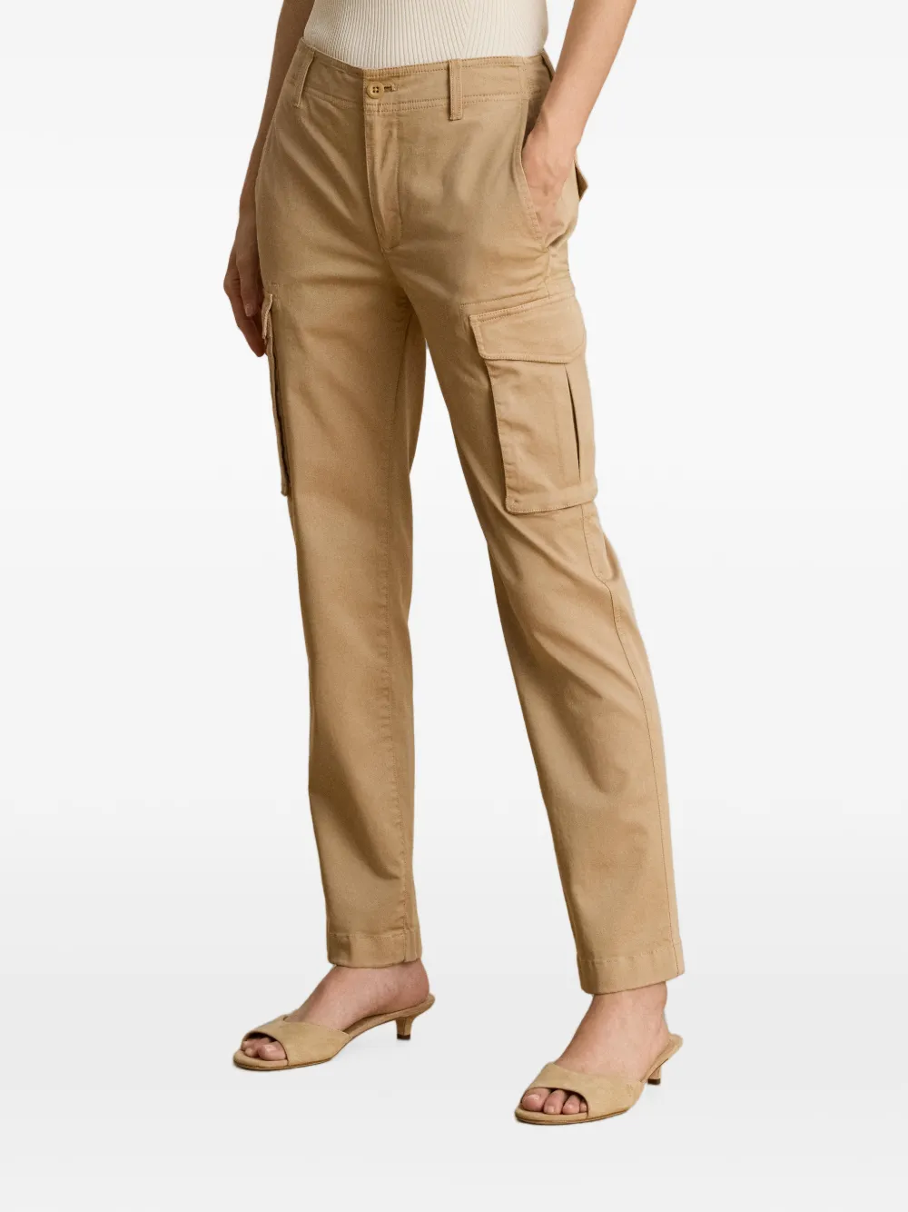 Lauren Ralph Lauren Chino cropped cargo broek Beige