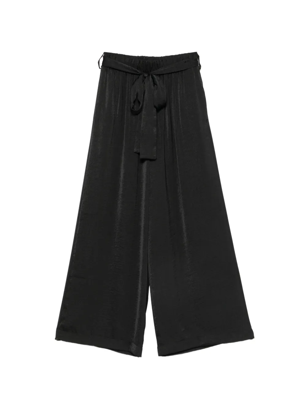 MOUTAKI satin-finish belted trousers - Nero