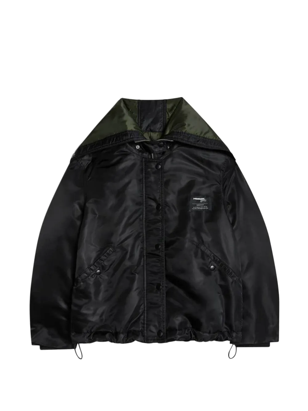 HommeGirls zipped-hood logo-patch bomber jacket - Schwarz