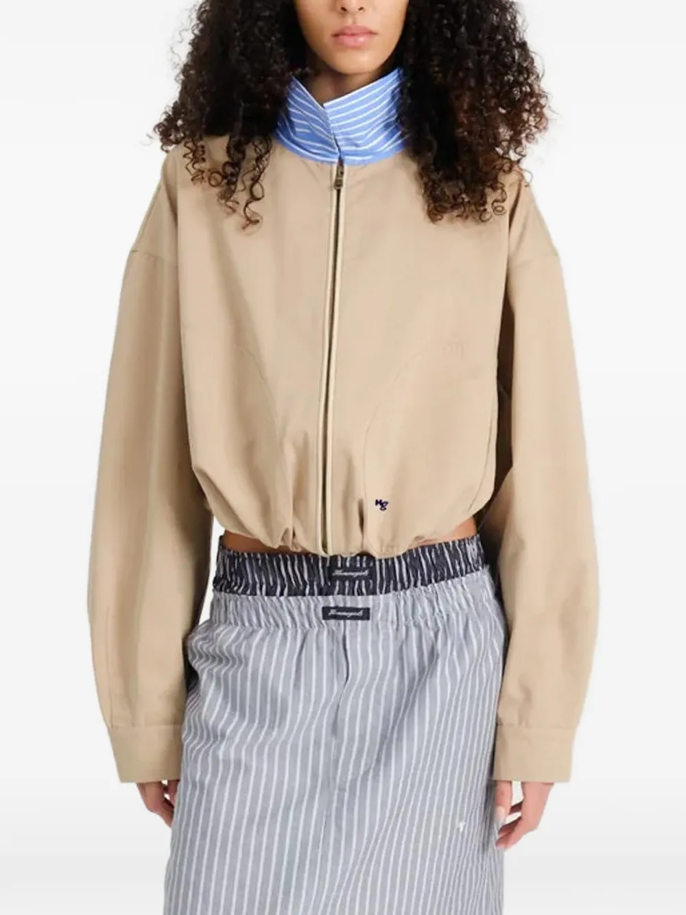 HommeGirls layered-collar bomber jacket - Toni neutri