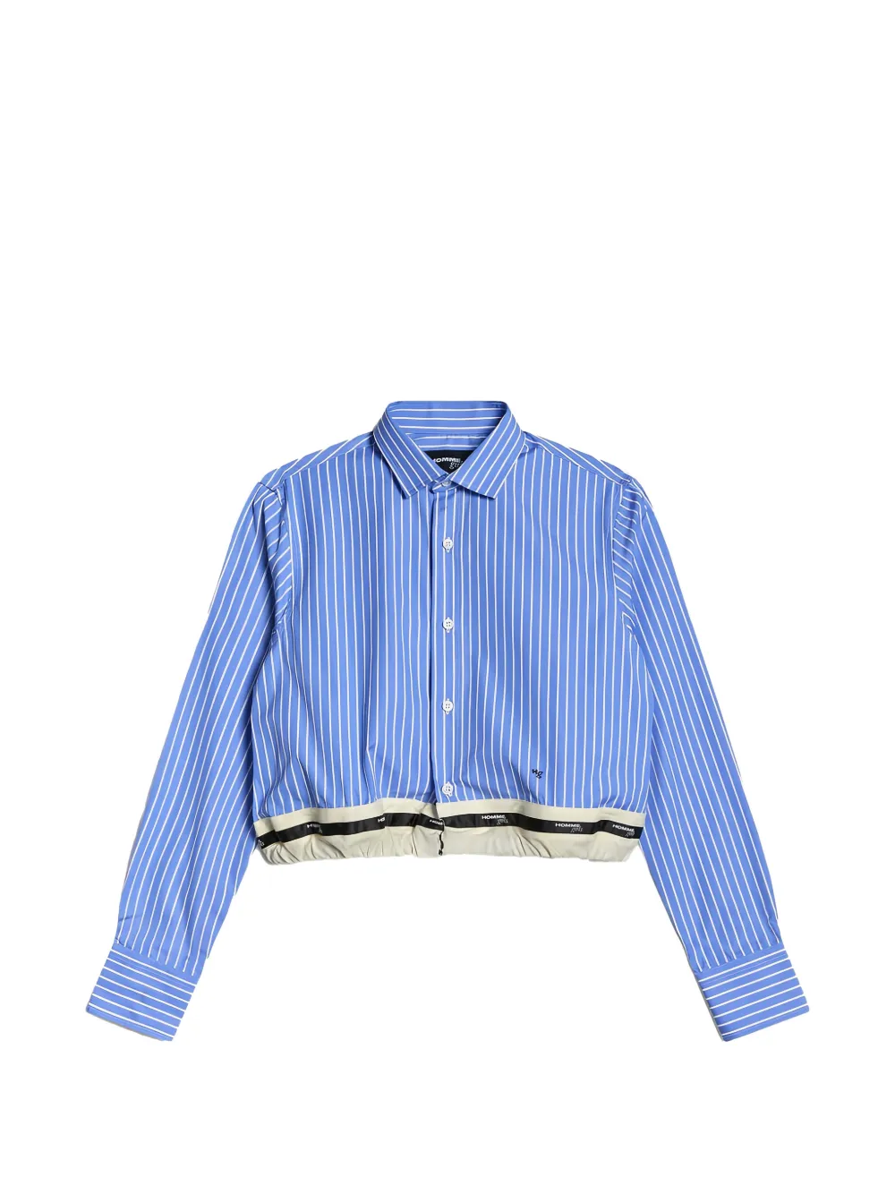 HommeGirls striped-pattern cropped shirt - Blu