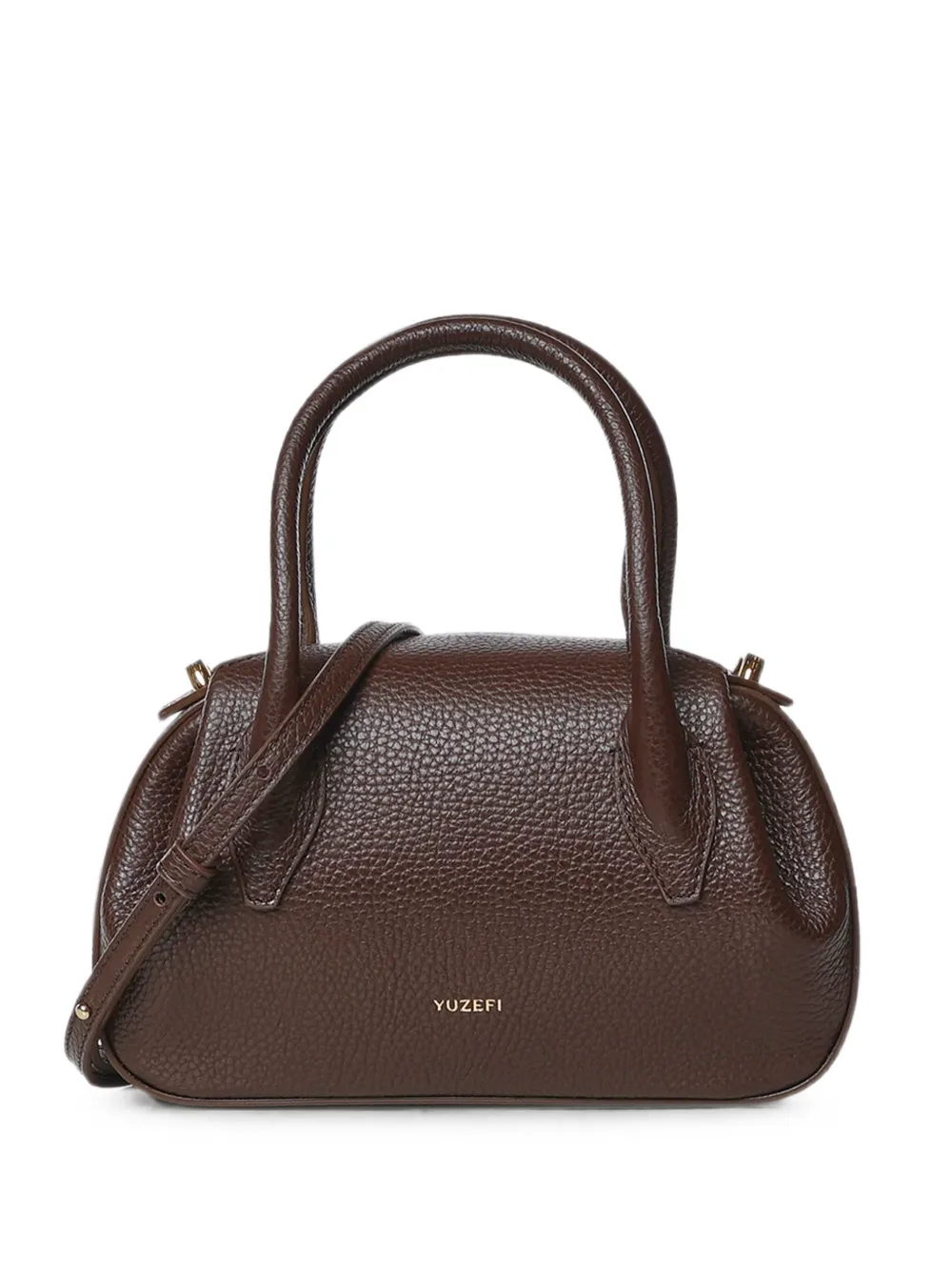 Yuzefi mini Oyster Duffle pebbled handbag - Marrone