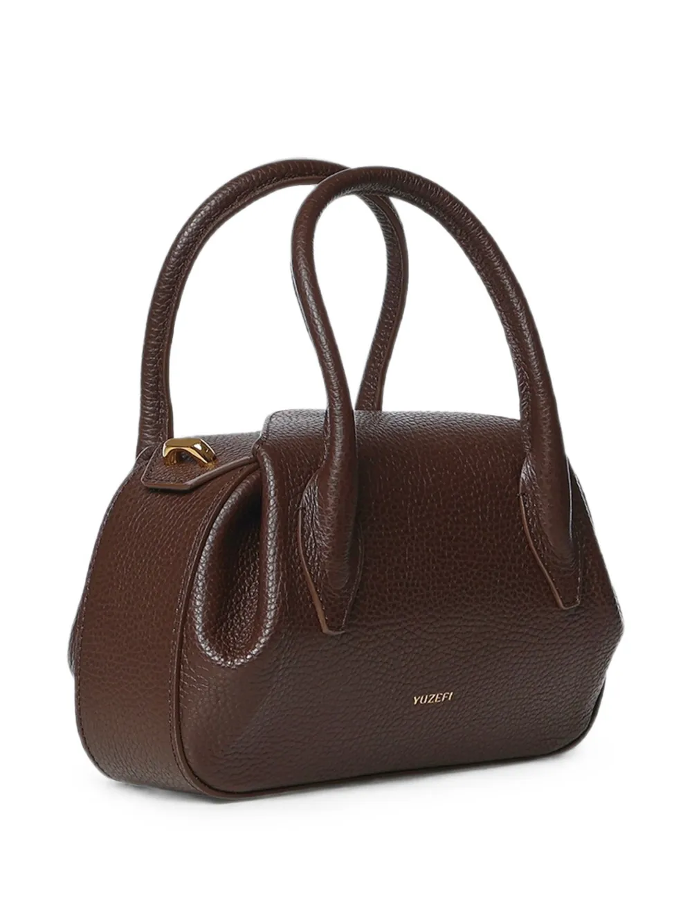 Yuzefi Oyster Duffle bewerkte mini-handtas Bruin
