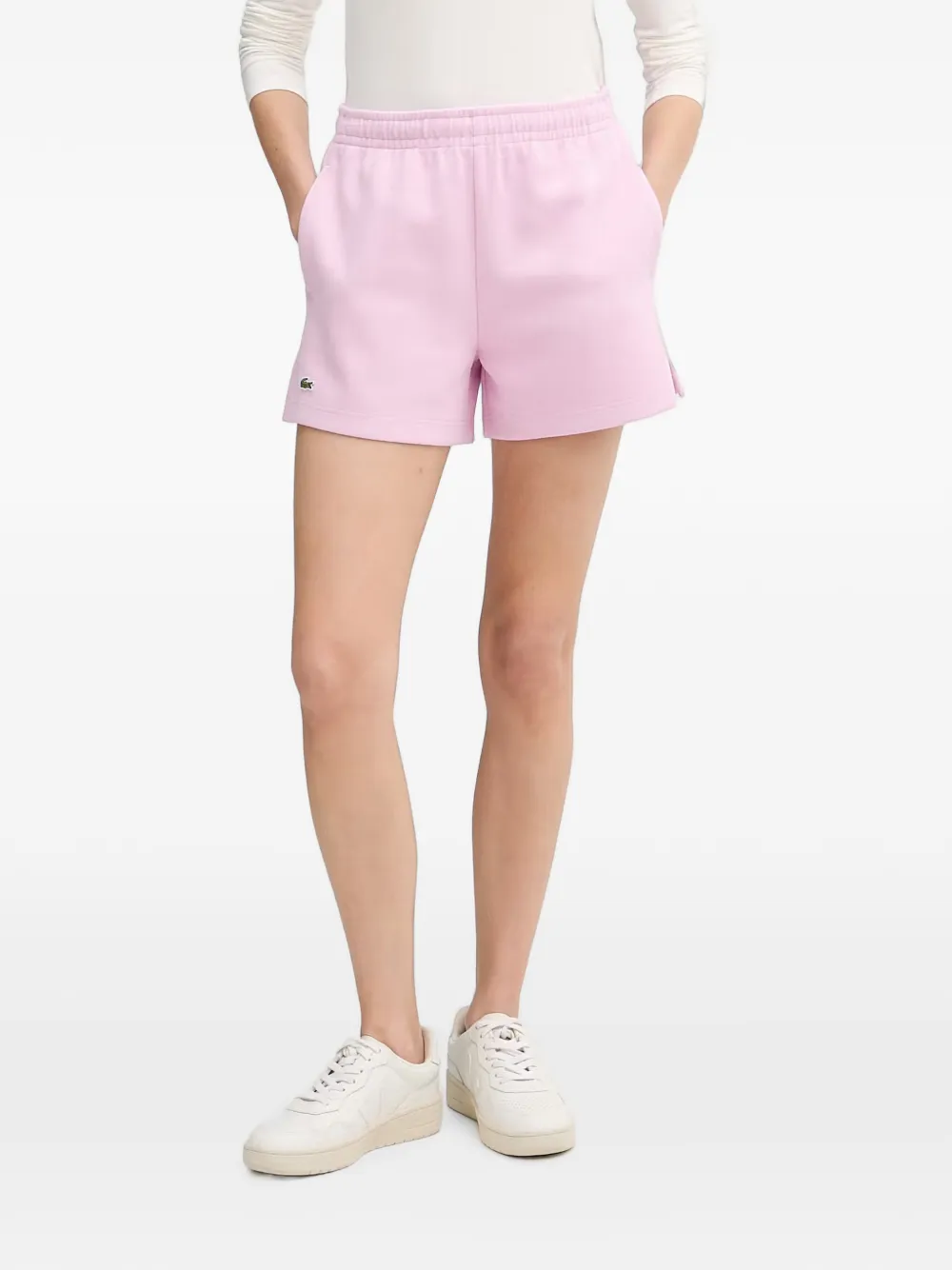 Lacoste logo-patch shorts - Rosa
