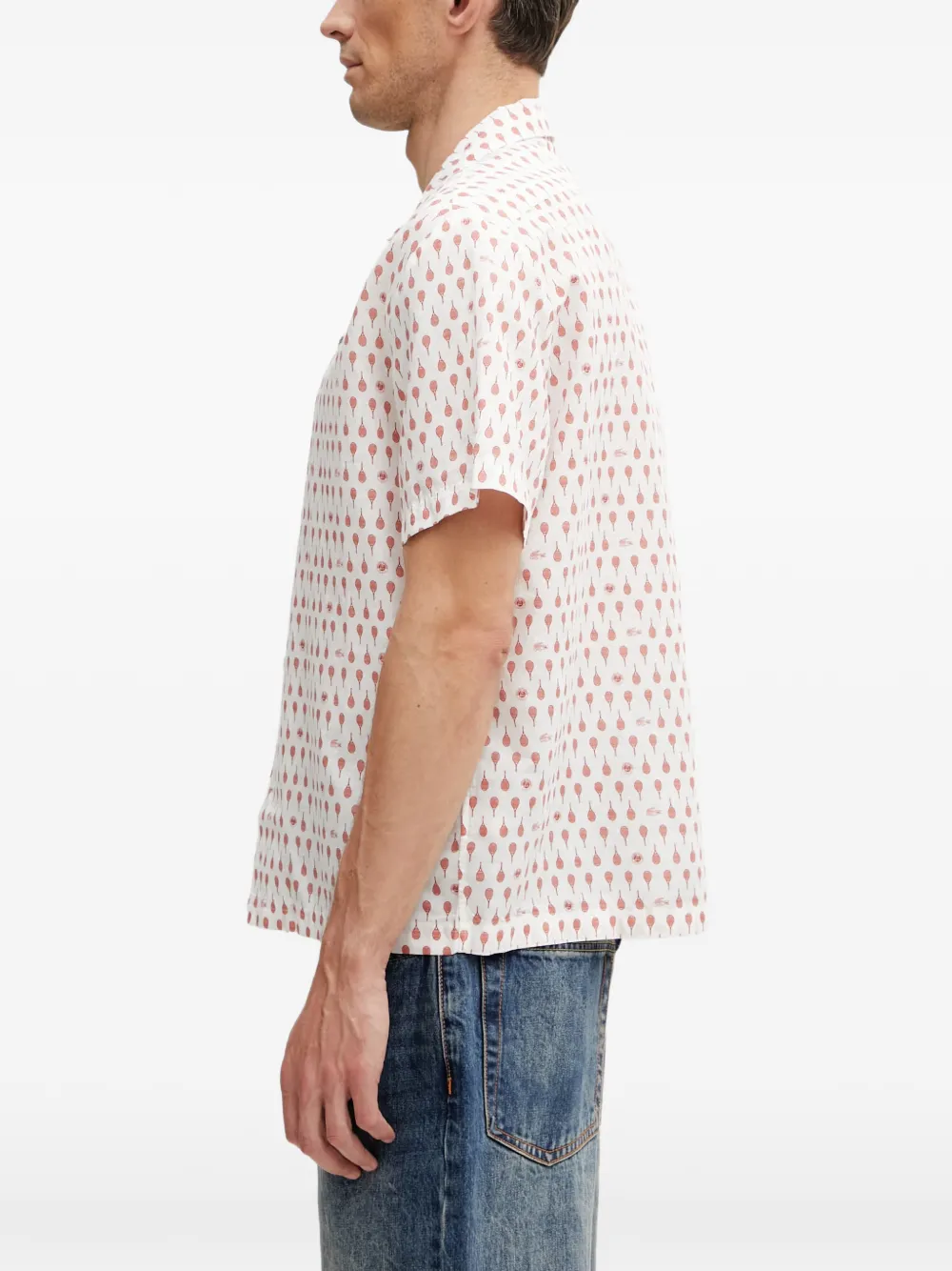 Lacoste x Roland Garros overhemd met print Wit