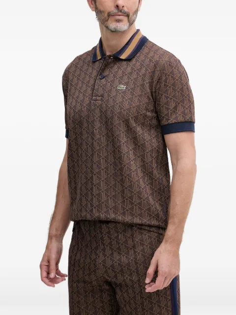 Lacoste monogram-print short-sleeve polo shirt