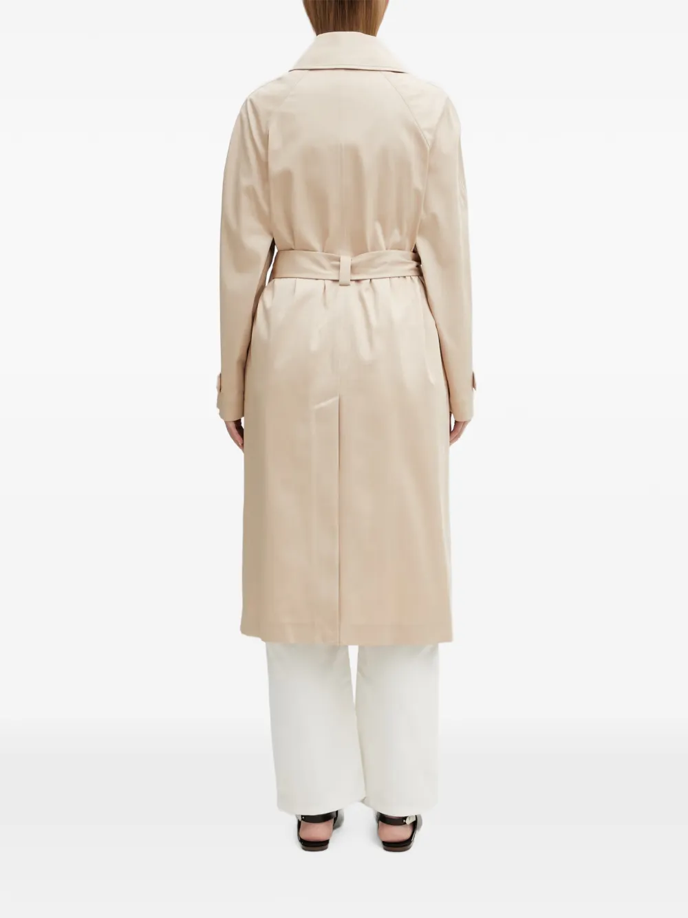 Lacoste Trenchcoat met dubbele rij knopen en ceintuur Beige