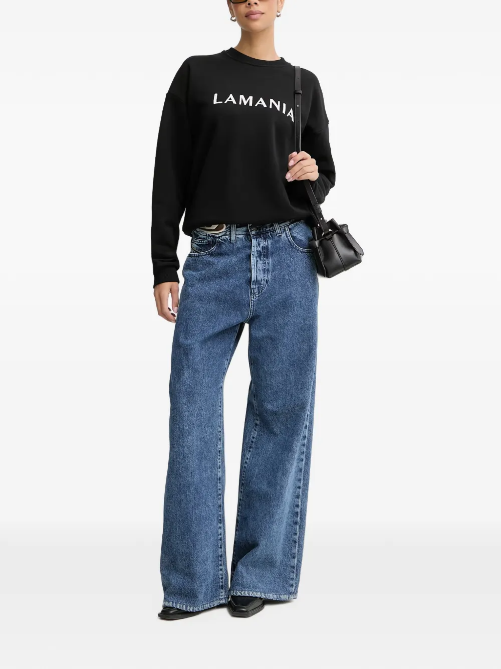 La Mania Chill sweater met logoprint Zwart
