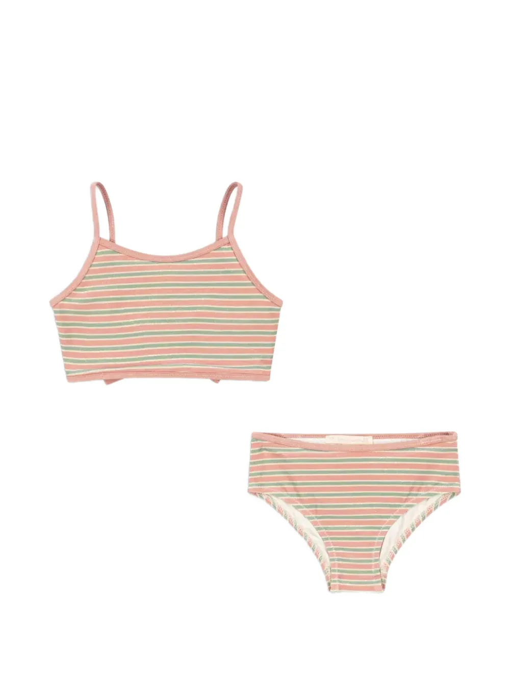 Konges Sløjd bikini rayé à détail de nœud Bowwow - Rose