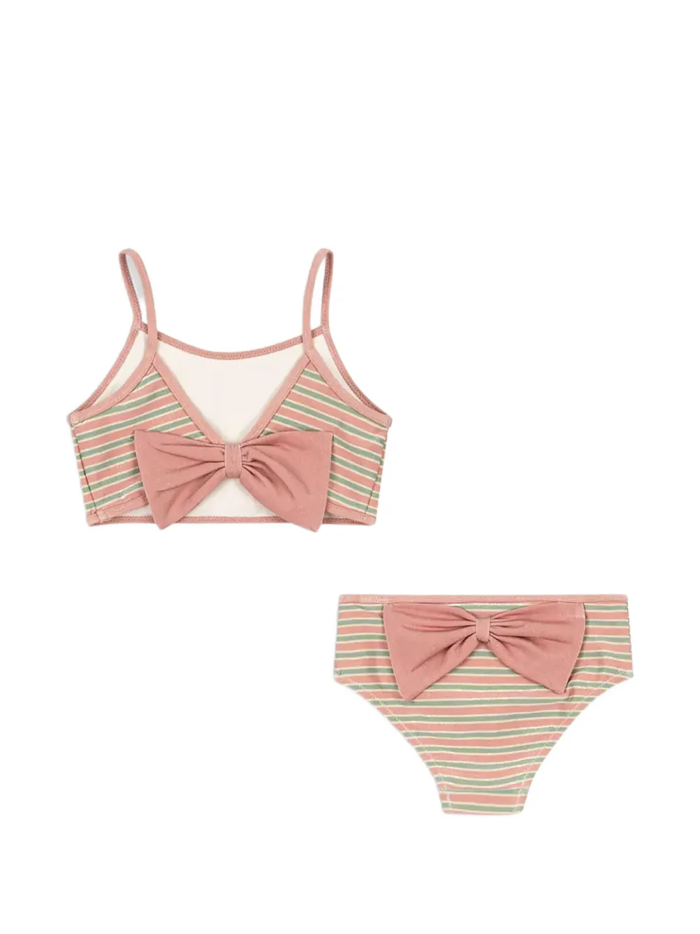 Konges Sløjd Bowwow gestreepte bikini met strikdetail Roze