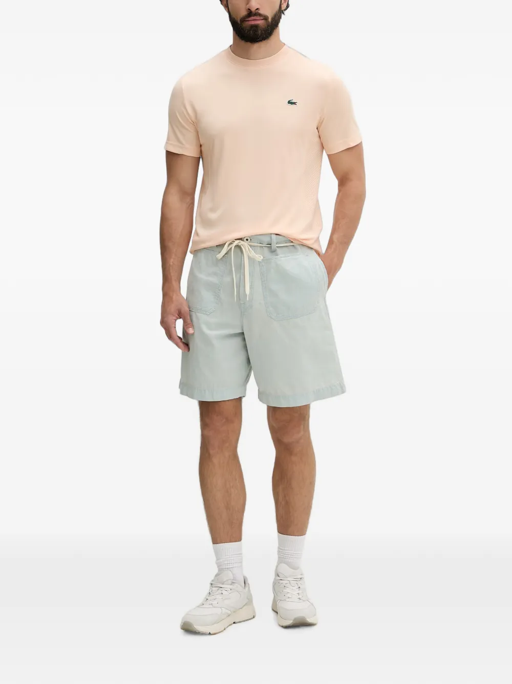 Lacoste x Novak Djokovic T-shirt met logopatch Roze