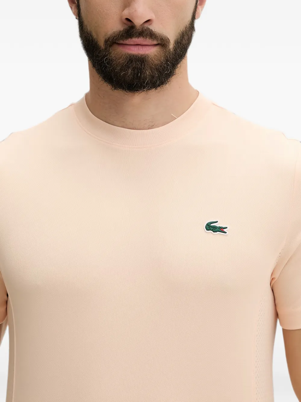 Lacoste x Novak Djokovic T-shirt met logopatch Roze