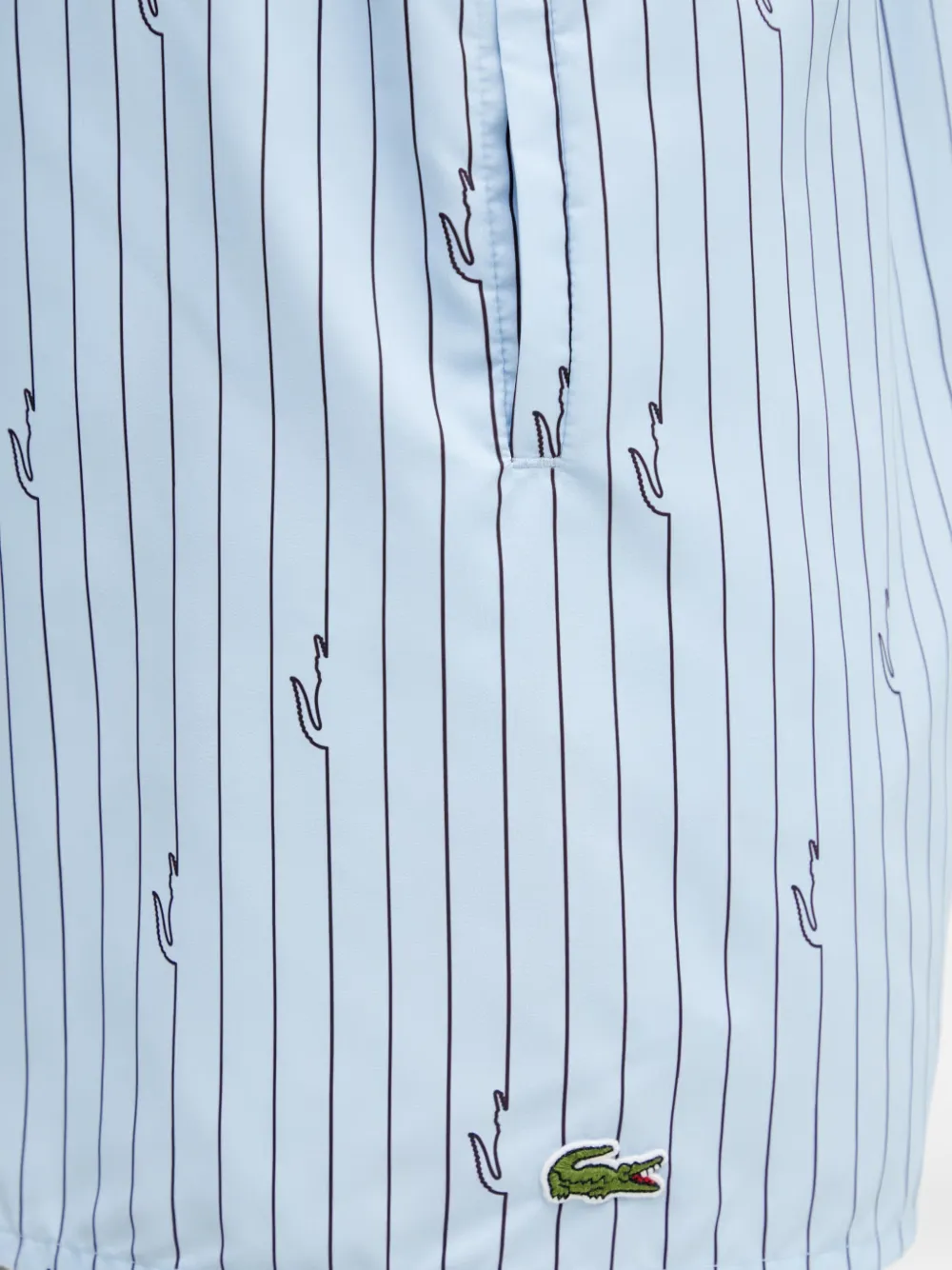 Lacoste Gestreepte zwembroek met logopatch Blauw
