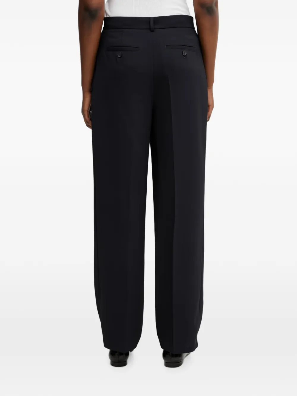 Lacoste Geplooide broek met logopatch Blauw