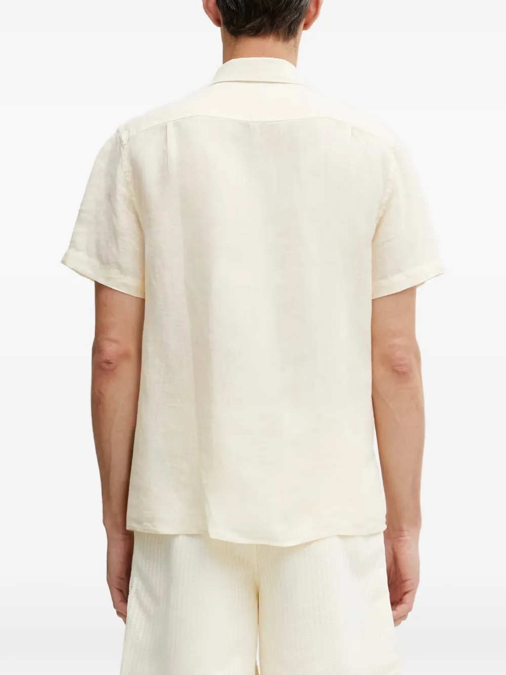 Lacoste Overhemd met logopatch en korte mouwen Beige
