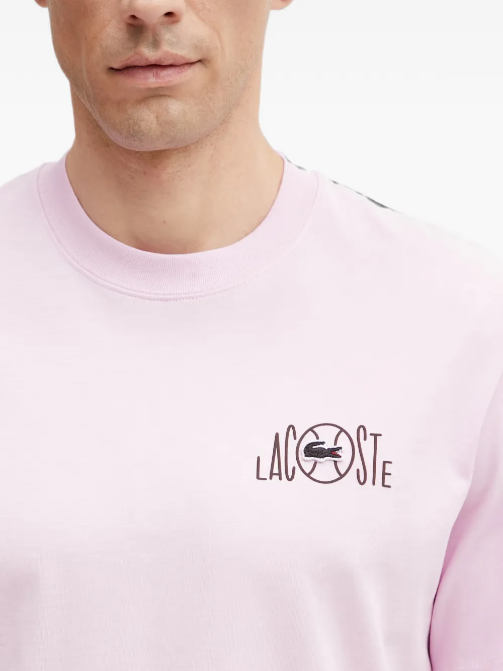 Lacoste T-shirt met logoprint Roze