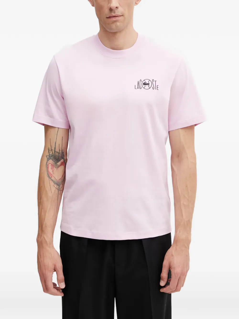 Lacoste Logo-print Short-sleeve T-shirt In Pink