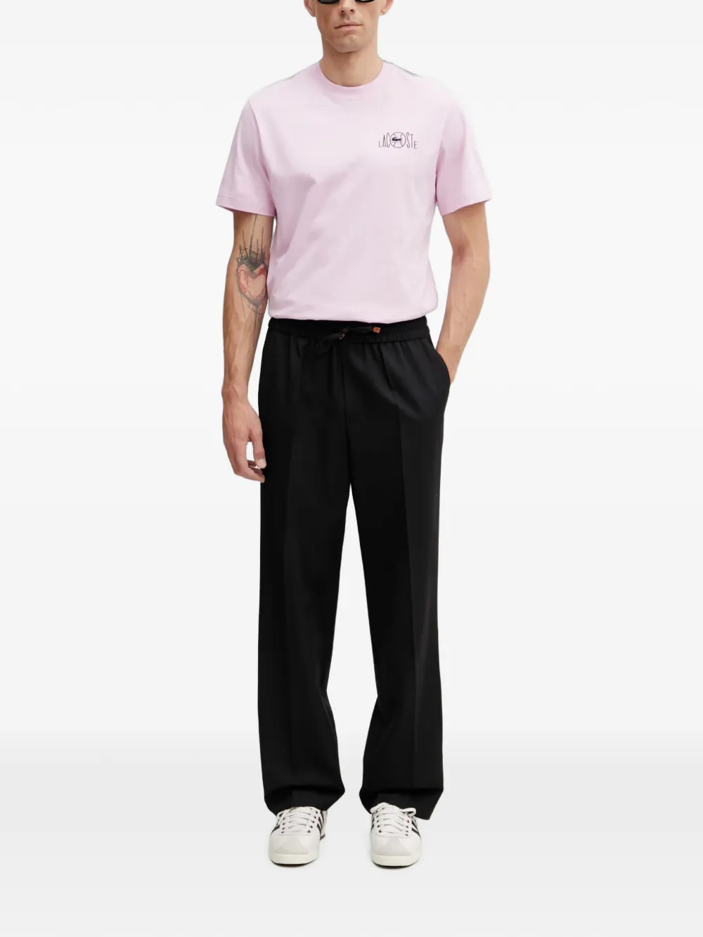 Lacoste T-shirt met logoprint Roze