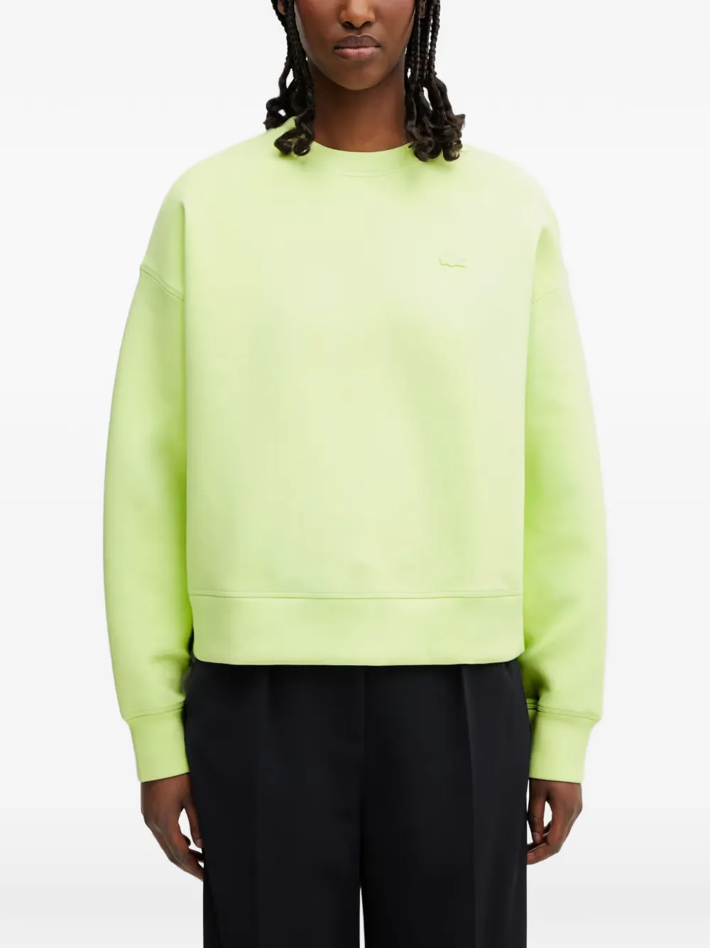 Lacoste logo-patch long-sleeve sweatshirt - Verde