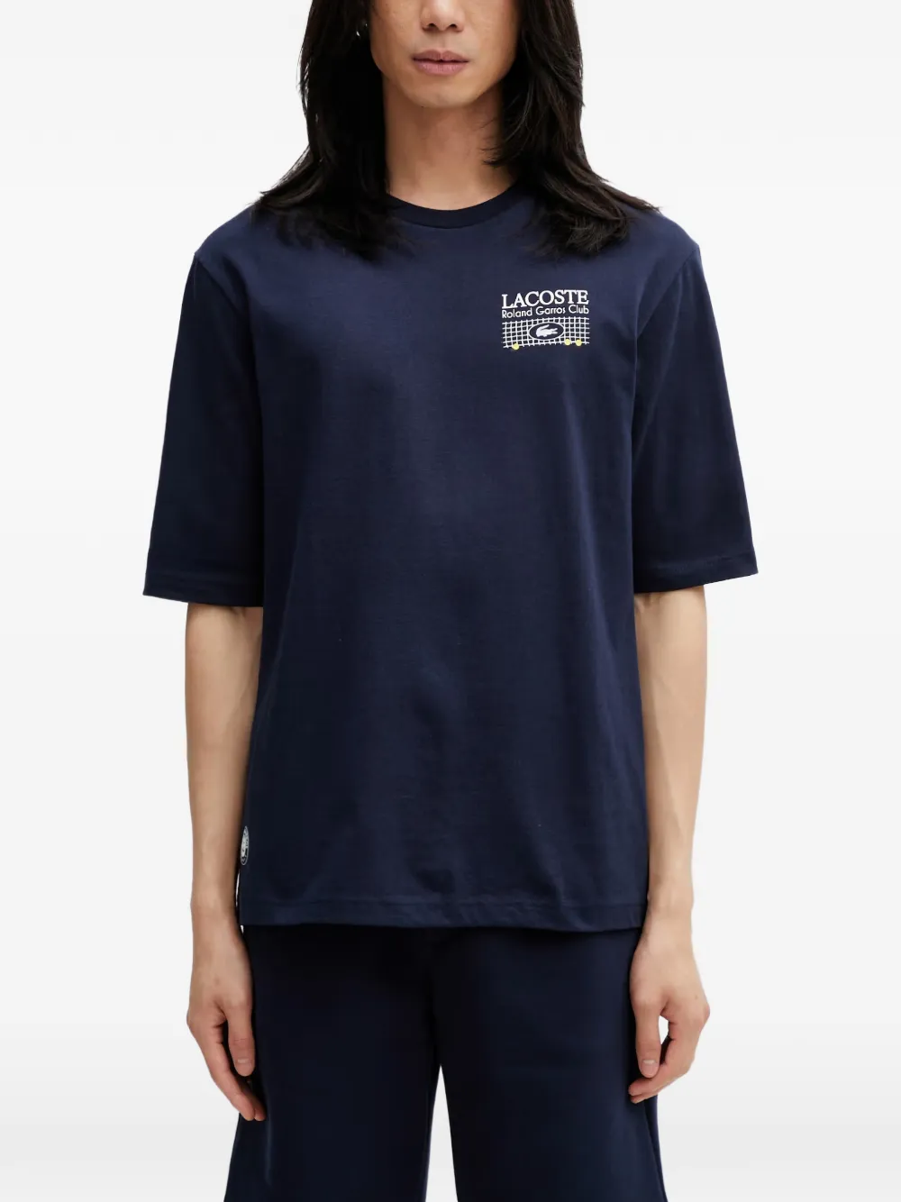 Lacoste X Roland Garros Graphic-print T-shirt In Blue