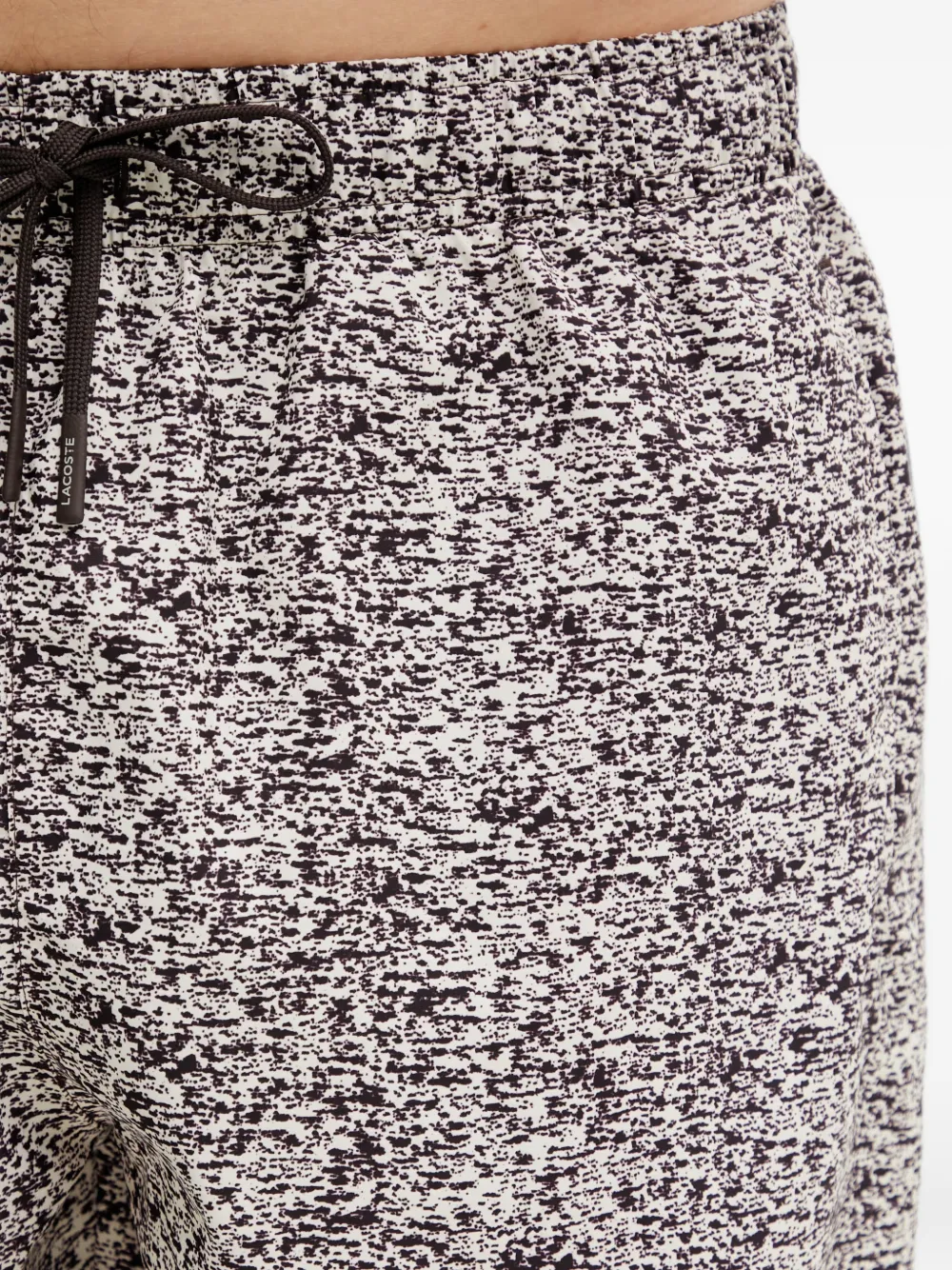 Lacoste Zwembroek met abstracte print Wit