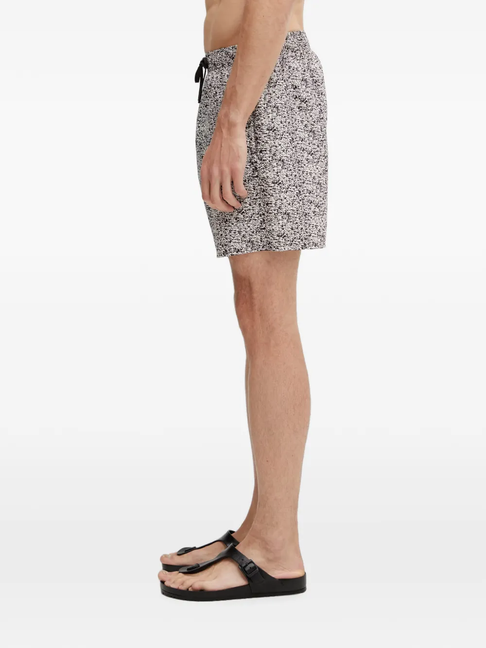 Lacoste Zwembroek met abstracte print Wit
