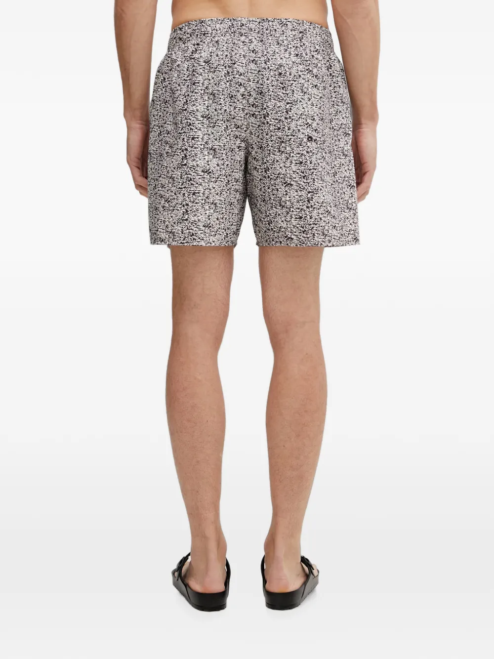 Lacoste Zwembroek met abstracte print Wit