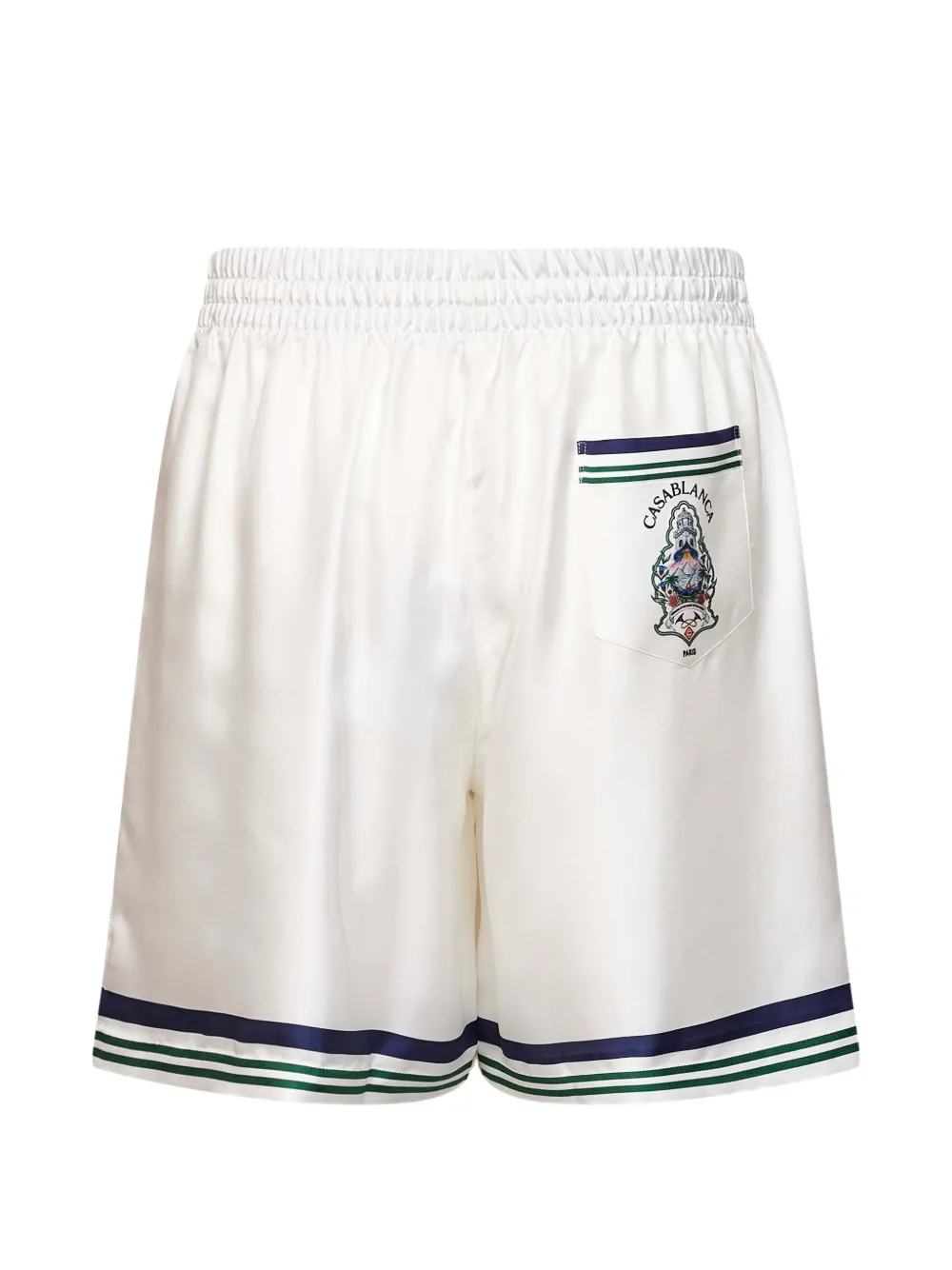 Casablanca Hotel Emblem zijden shorts Wit