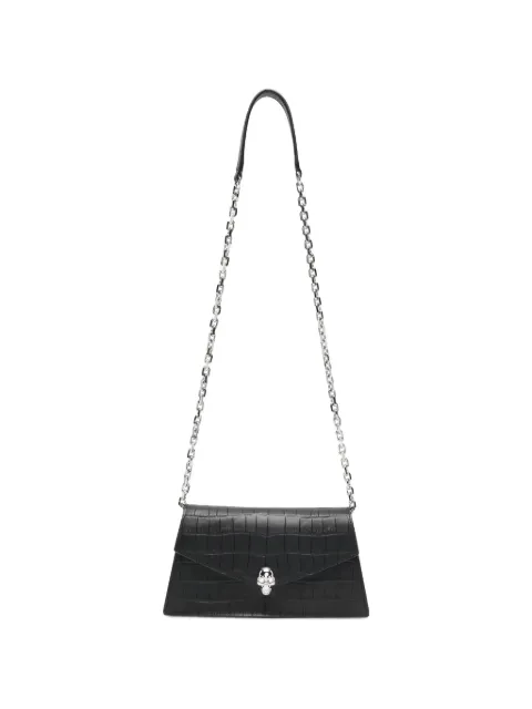 Alexander McQueen Skull crocodile-effect shoulder bag